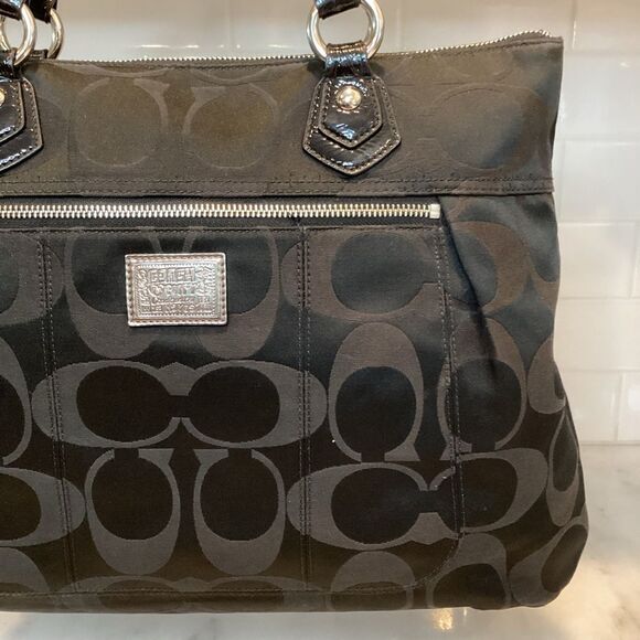 Coach Poppy Signature Jacquard Glam Tote Shoulder Bag - Picture 3 of 14